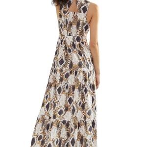 Elegant Snake Print Maxi Dress
